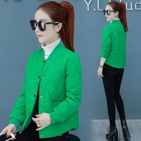 3XL 파카 2023 새로운 경량 다운 코튼 여성 패션 짧은 코트 가을 겨울 코튼 패딩 자켓 여성 블랙
