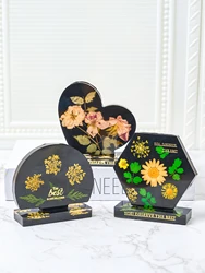 Geometric Photo Frame Silicone Mold DIY Hexagon Heart Love Photo Frame Crystal Epoxy Resin Mould Desktop Ornaments Home Decor