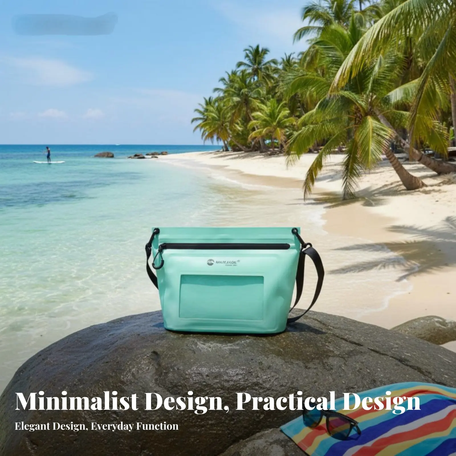 

Waterproof Shoulder Bag Internal Pockets Airtight Fastener Pouch Waterproof Crossbody Purse Outdoor Gear for Travelers, Kayaking