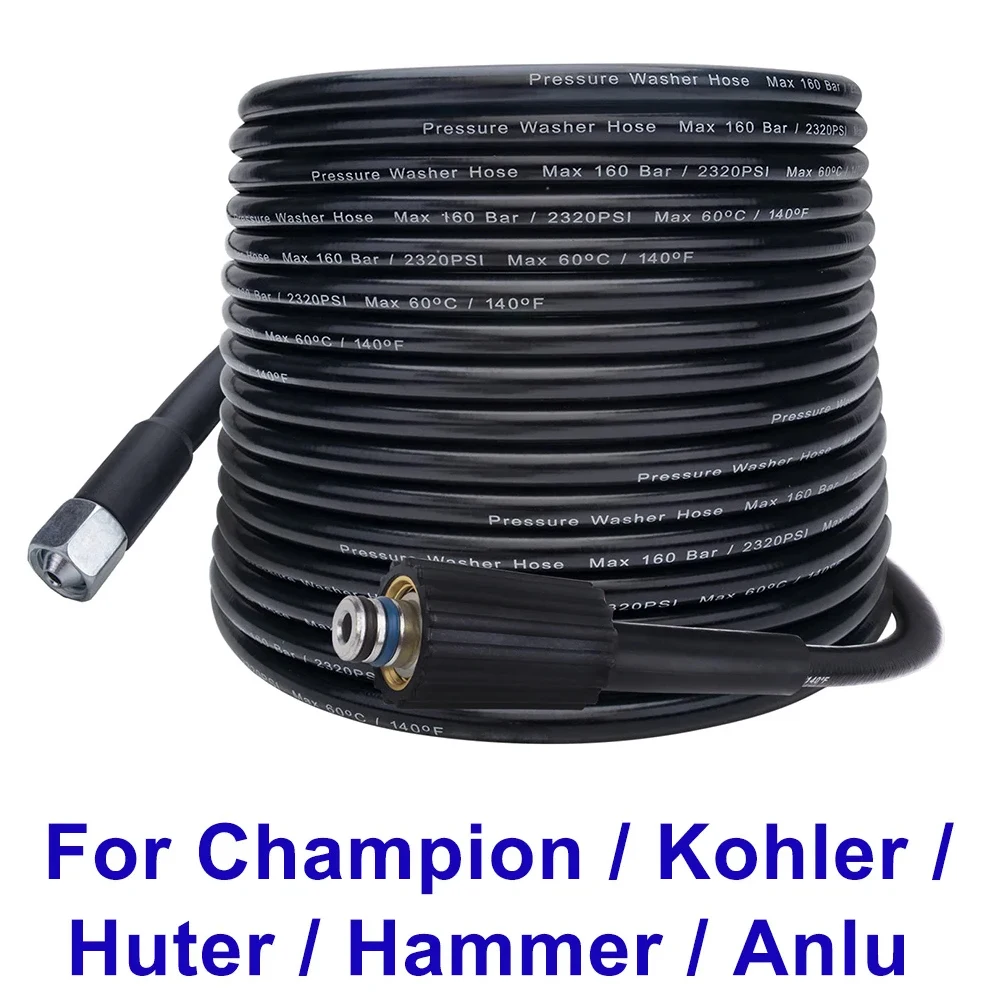 

High Pressure Washer Hose Car Washer Water Cleaning Hose 10m * 160bar for Huter IPC Hammer Kohler Champion Pressure Washer