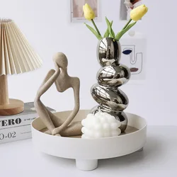 The Thinker Abstract Statues Sand Color Sculptures Yoga Figurine Nordic Living Room Decor Decoration Maison Room Desk Ornaments