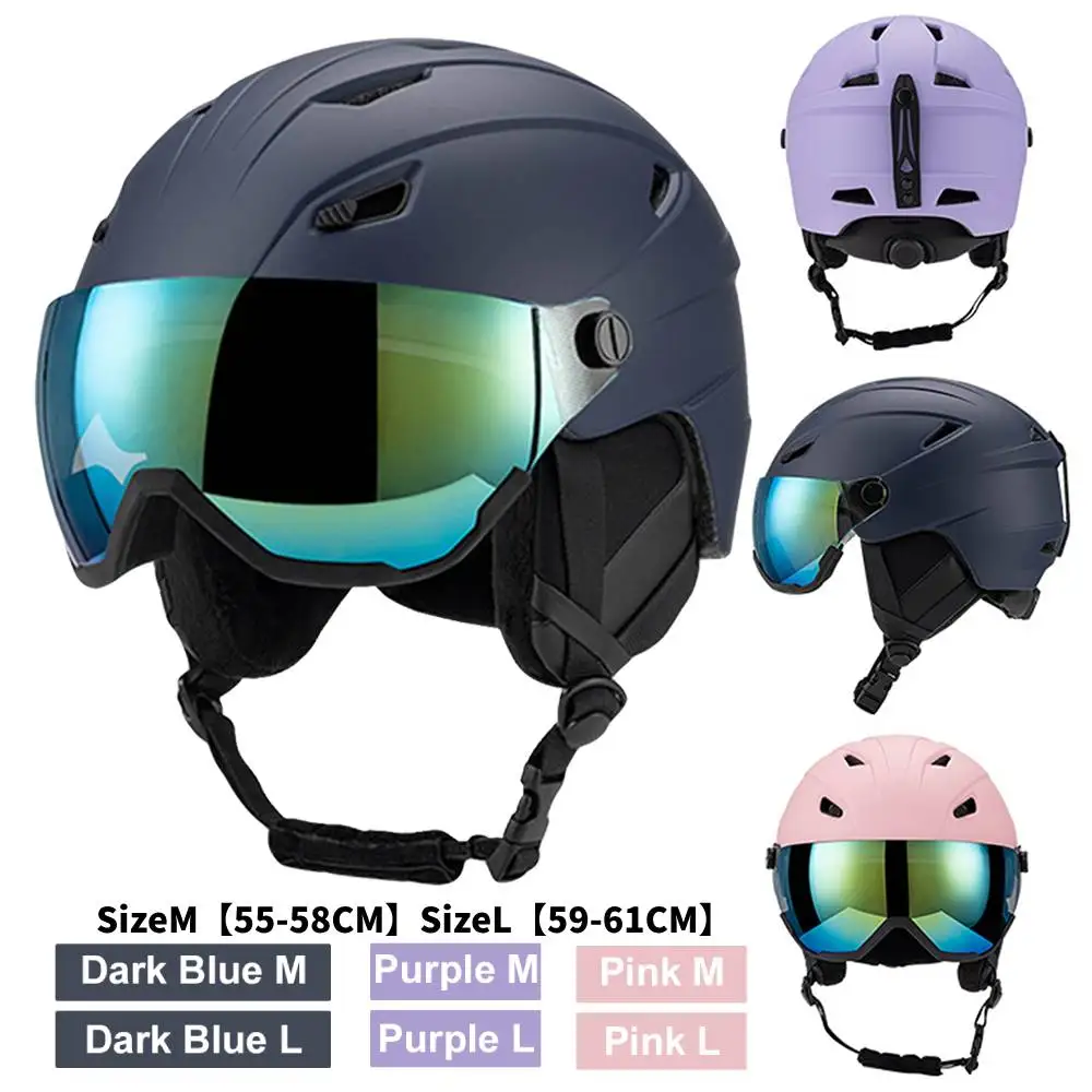 Integrated Ski Helmet Men and Women Snowboard Helmet with Removable Visor Goggles Men and Women ‘s Snowboard Wea