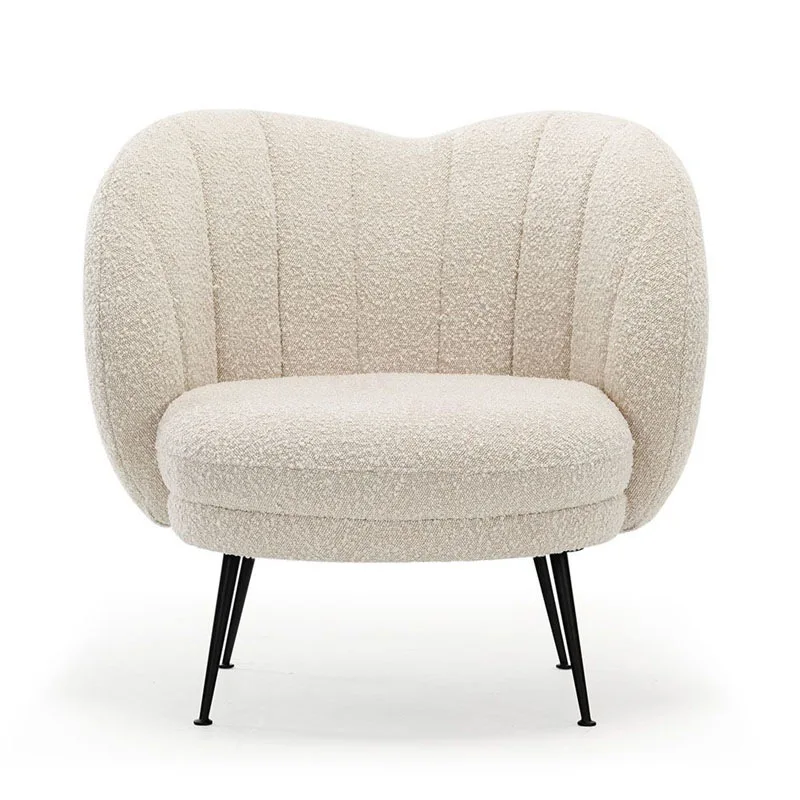 Lamb wool fabric single sofa chair leisure bedroom living room balcony chair