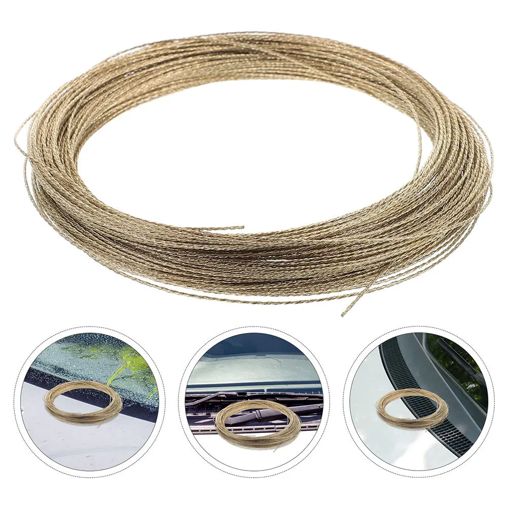 

2Pcs Windshield Cut Out Wire Rope Golden Steel Auto Car Windshield Removal Tool Kit for Professional Glass Repair and Window