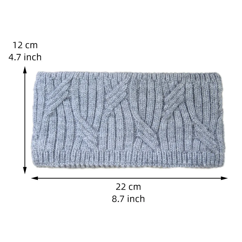 Fleece Lined Women\'s Knit Headbands Winter Keep Warm Headwraps Elastic Soft Wide Hair Bands Turban Ladies Hair Accessories