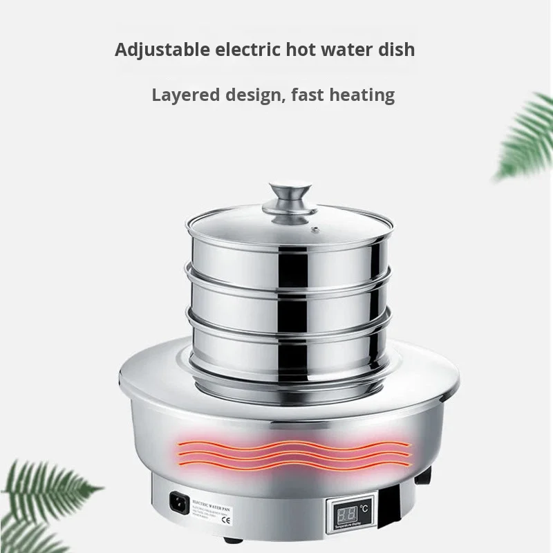 

Buffet Stove Hotel Stainless Steel Breakfast Electric Heating 220V 2.6kW Water-Insulated Visual Dining Table Electric Steamer