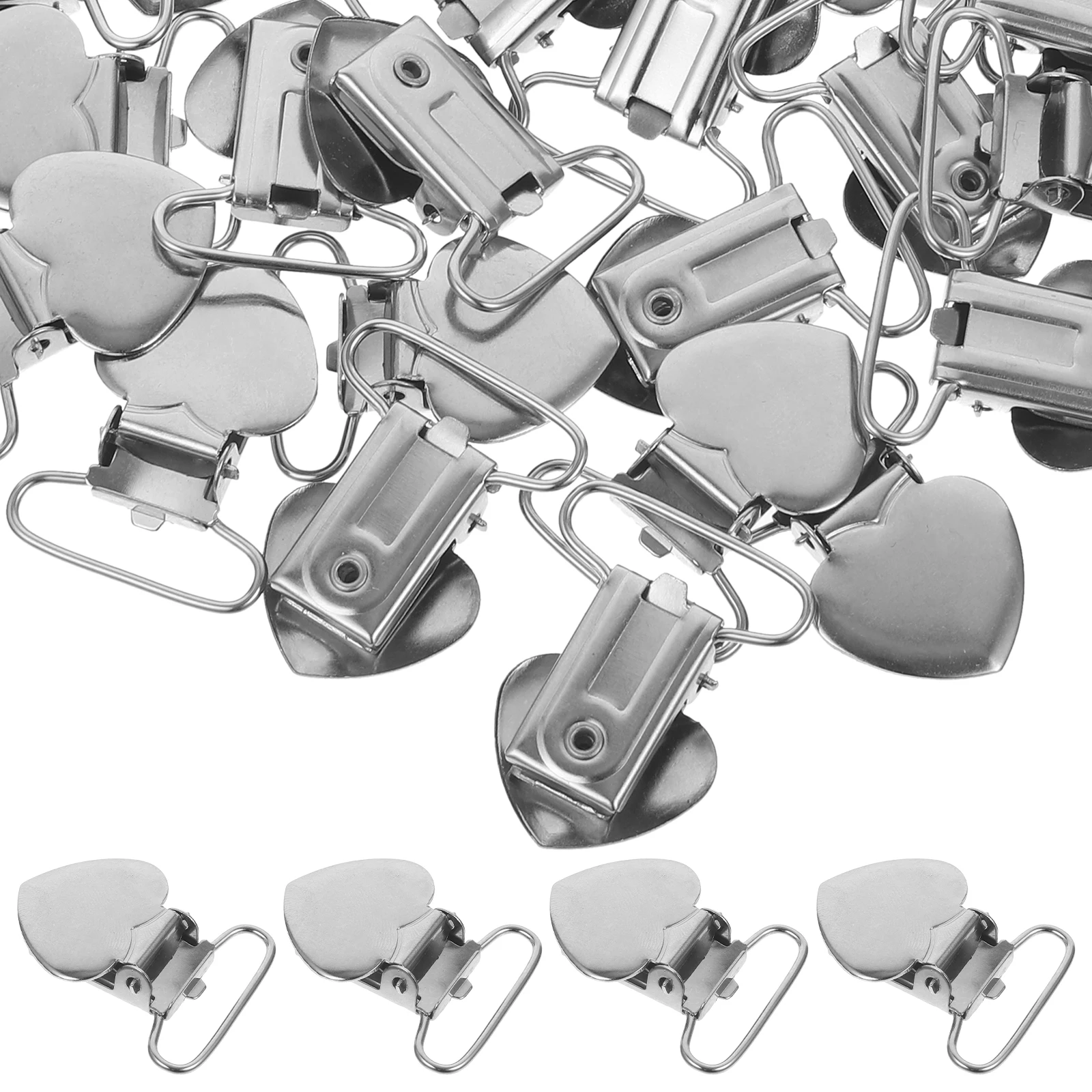 

30pcs Duckbill Clamps Heavy Duty Stainless Steel Suspender Clips Metal Clothes Clamps Pacifier Clips Sheet Straps Fasteners