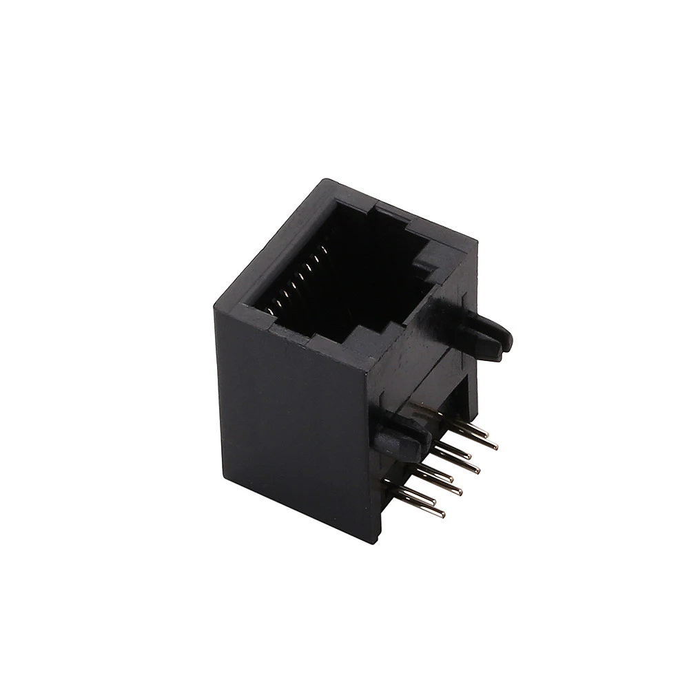 5pcs RJ45 Network Interface Full Plastic 90 Degree Short Body Length of About 17.7MM Network Socket 8P8C Socket