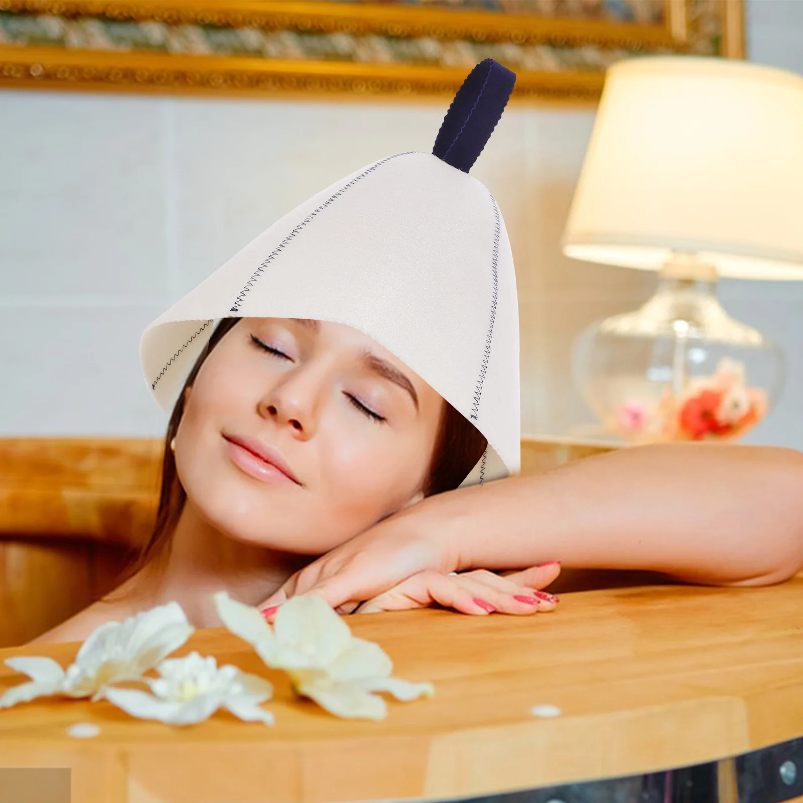 

1 set 1 Set Hat Mat Glove Set Felt Bathing Caps For Women Shower Cap Shower Caps Thickened Heat Protection Hair Care Kit