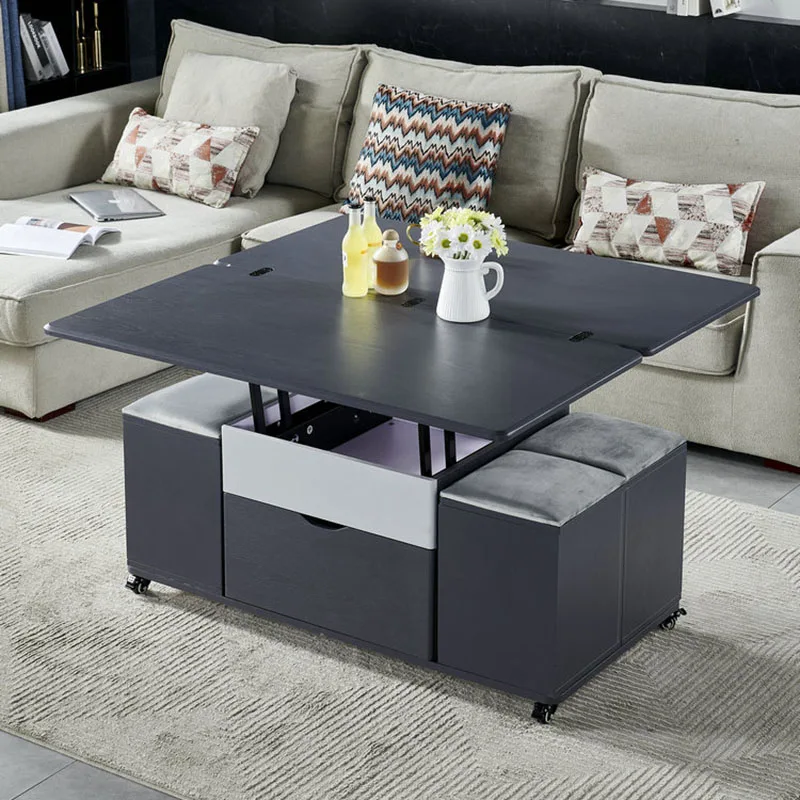 Rectangle Drawers Coffee Tables Living Room Black Floor Modern Coffee Table Living Room Apartamento Mesa Auxiliar Furniture