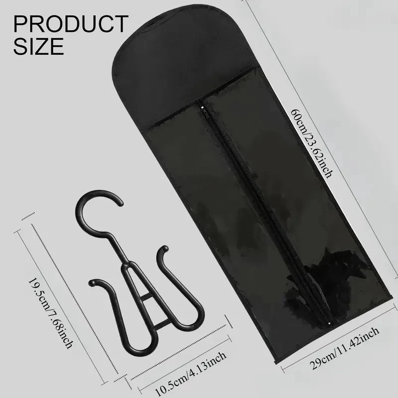 6 قطعة وصلات شعر طويلة حقيبة التخزين غير المنسوجة الغبار برهان الباروكات الناقل أكياس مع شماعات بلاستيكية لحمل الجوانب #2