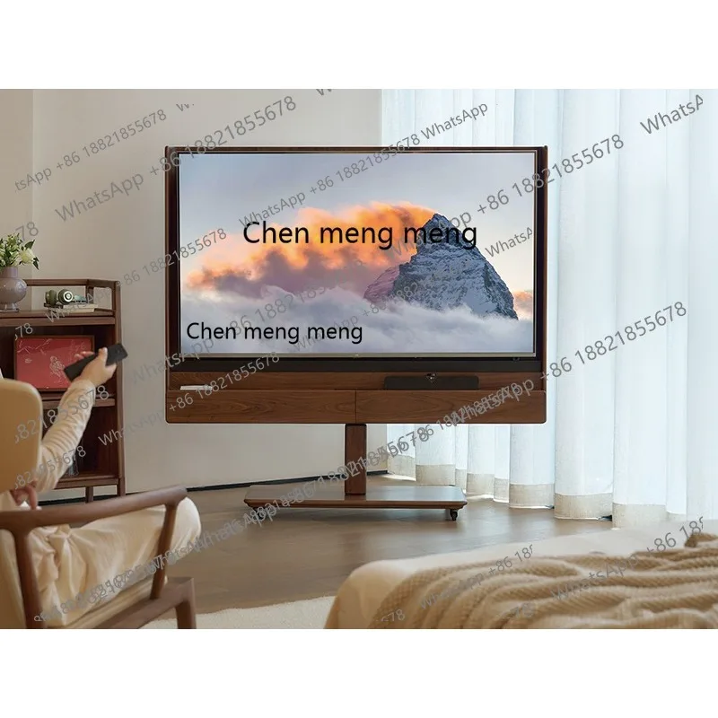 

Solid wood mobile bracket TV cabinet living room new household floor-standing desktop storage cart