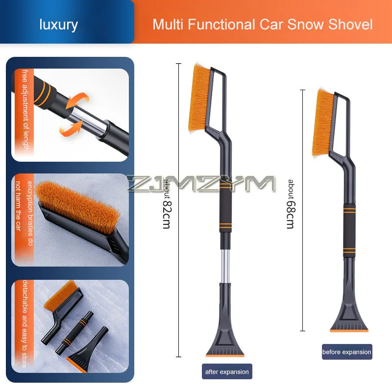 Multi-pupose Car Snow Brush, Detachable Car Snow Brush, Extendable Snow Brush Car Snow Shovel, Vehicle-Mounted Ice Scraper