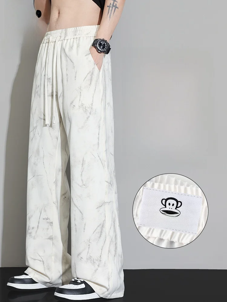 

Мужские повседневные брюки PaulFrank American Sle, весенние модные свободные прямые брюки, дышащие, легкие, для летней носки