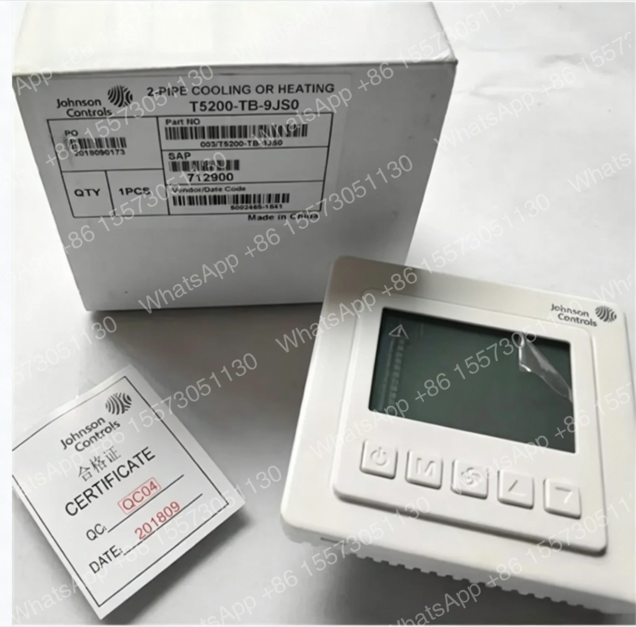 LCD thermostats for  Controls fans: T5200-TB-9JS0, T5200-TF-9JS0, T5200-TF-9JR0, T5200-TC-9JS0, and T5200-TB-9JS1.