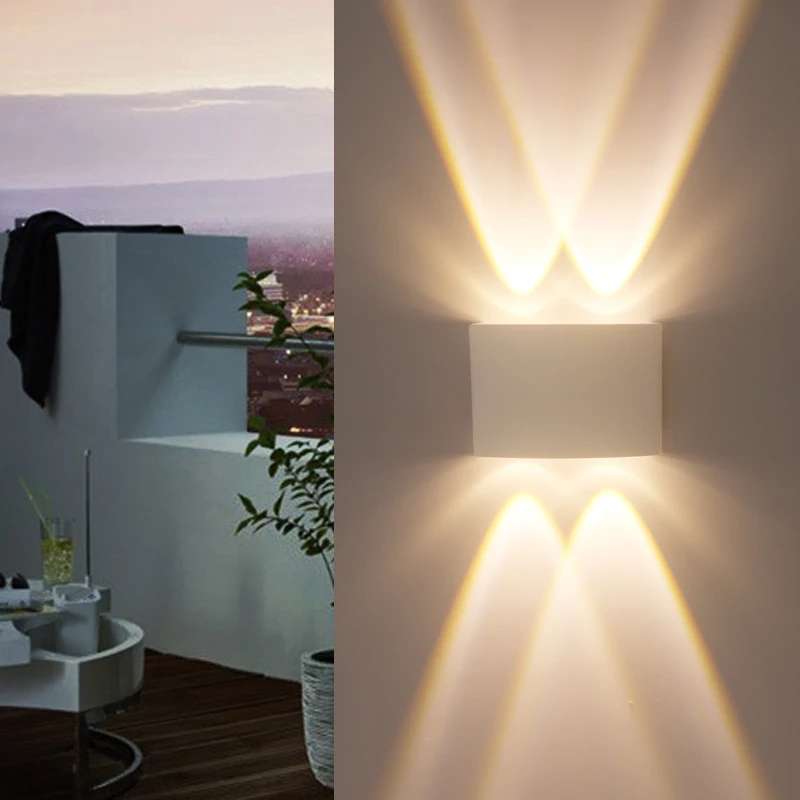 Outdoor Waterproof IP65 White Shell Wall Lamp, Courtyard Corridor, Dining Room, Bedroom, Plastic Shell 85-265V LED Wall Lamp