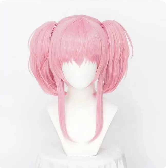 Cosplay Pink Short  Ponytails Syntheitc Hair