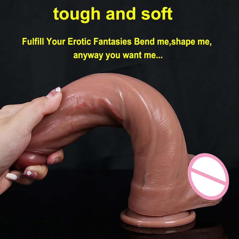 Soft Sexy Huge Dildo Skin Feeling Realistic Penis Sex Toys for Women Big Dicks Double Layersilicong Suction Cup Anal stimulator