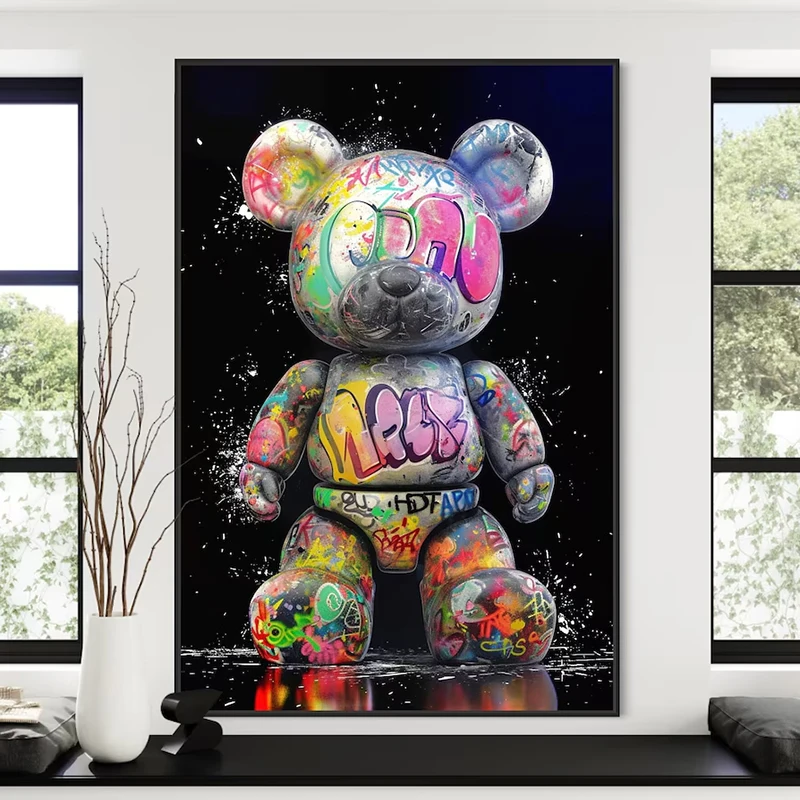 1pc Frameless Canvas Painting Banksy Wall Art Graffiti Canvas Painting Pop Art Love Sign Abstract Posters and Prints Wall