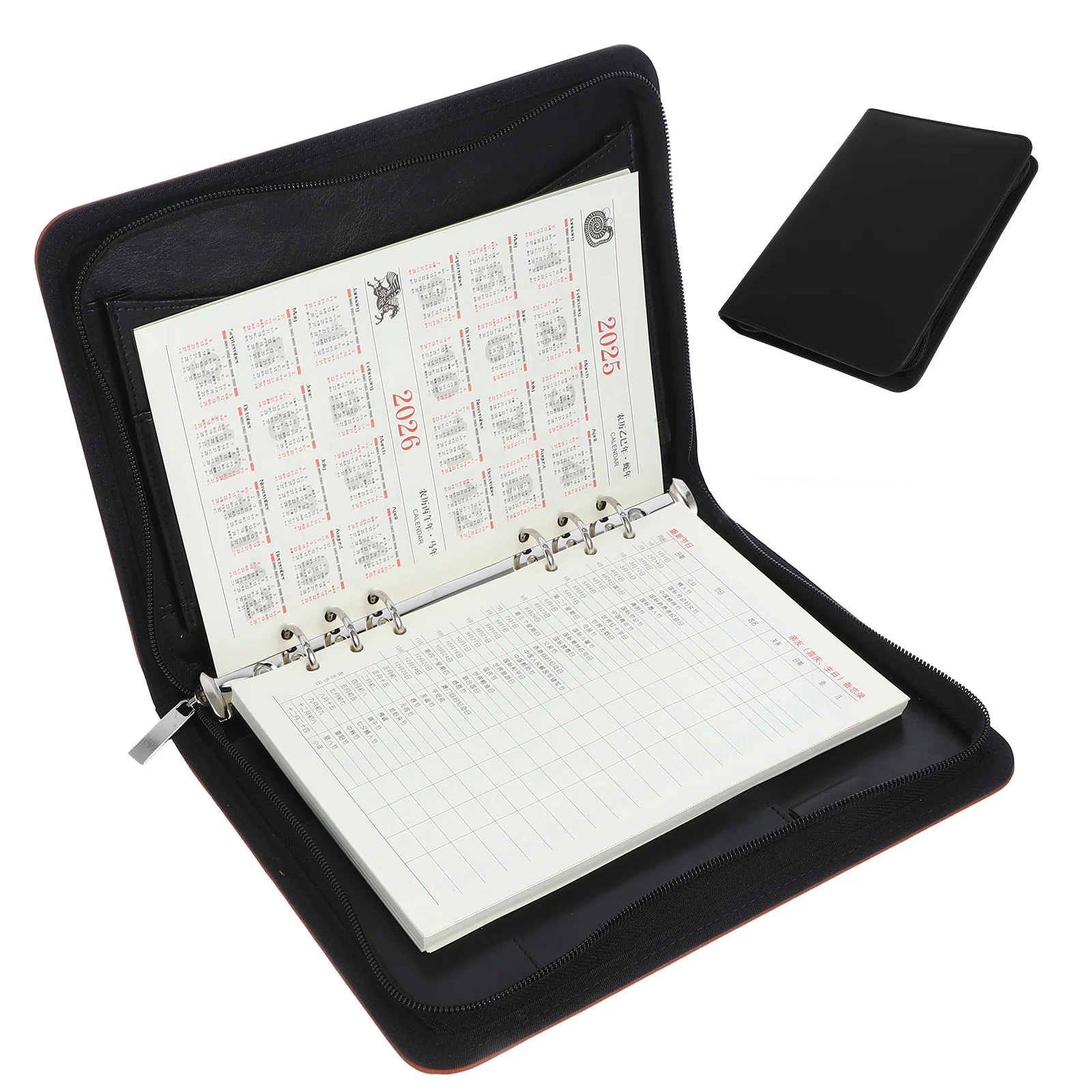 

PU Zipper Padfolio Binder Portfolio Resume Legal Document Business Supplies Cards Tablet Organizer Padfolio for Women