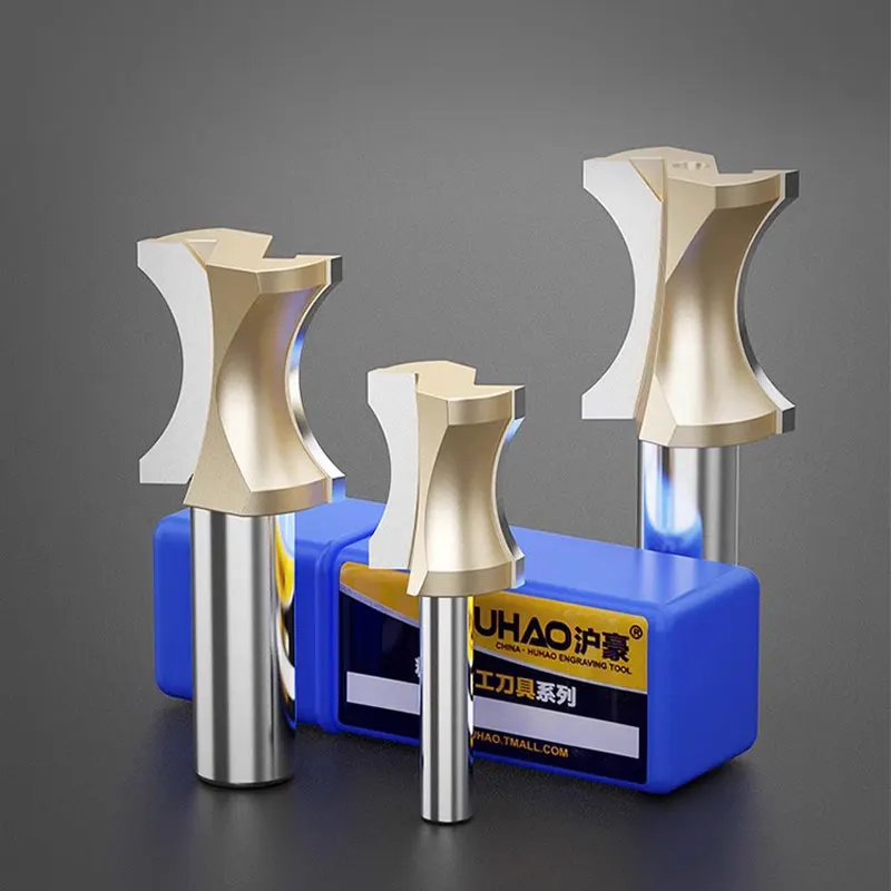 HUHAO Concave Radius Milling Cutters Wood Trimming Cutter Half Round Side Milling Cutter Carbide Router Bit Woodworking Tools
