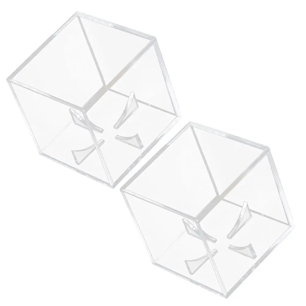 2Pcs Baseball Display Case Acrylic Transparent Holder Strong Stackable Baseball Presentation Box Collectors Storage Stand Square