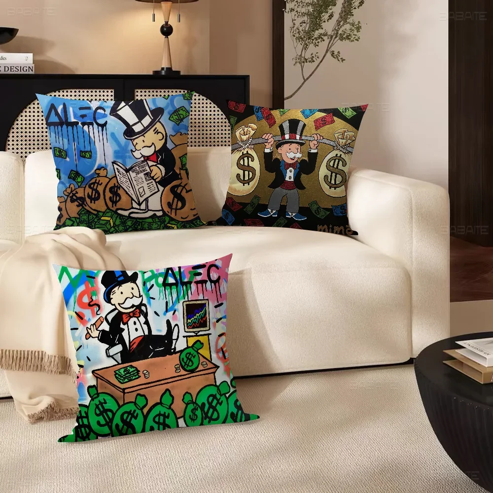 Dollar Alec Monopoly Cushion Cover Pillowcase Upholstery Sofa Throw Pillow Home Decor Pillowcas