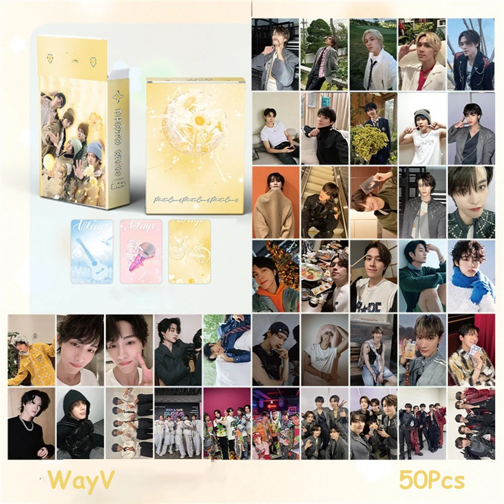 50 шт./компл. Kpop WayV лазерные фотокарты Kun Xiaojun Hendery модные карты для селфи Yangyang Winwin Ins открытки для фанатов коллекционные предметы 50 шт./компл. Kpop WayV лазерные фотокарты Kun Xiaojun Hendery модные карты для селфи Yangyang Winwin Ins открытки для фанатов коллекционные предметы