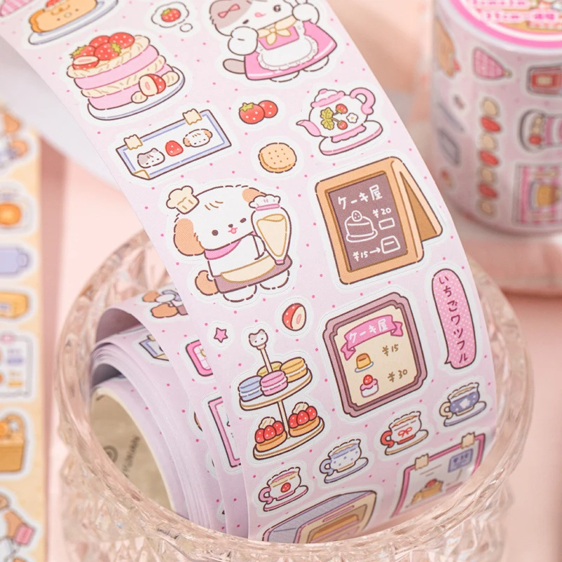 1 rouleau de ruban Washi à motifs de dessins animés mignons, pour journal, cartes Kaka, artisanat DIY