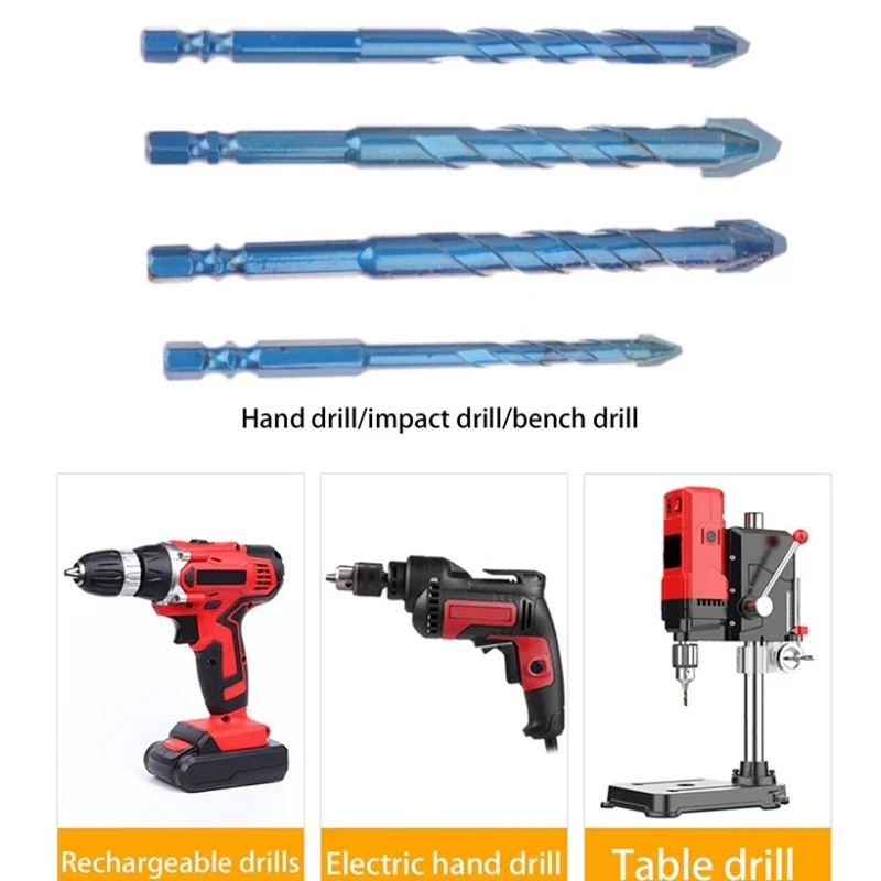 

Rotary Bit For Glass Ceramic Tile Brick Plastic Wood Mason Hard Alloy Wall Hole Cutter Saw Masonry Concrete Spiral Drill Bit