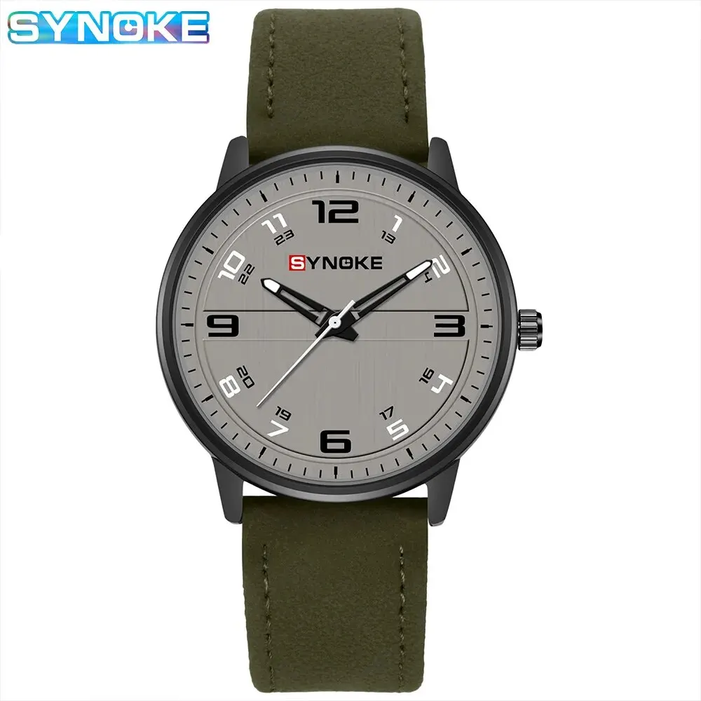 SYNOKE Men Quartz Watch Fashion Simple Business Belt Retro Watch For Men Watch Student Wristwatch Sports Non Mechanical