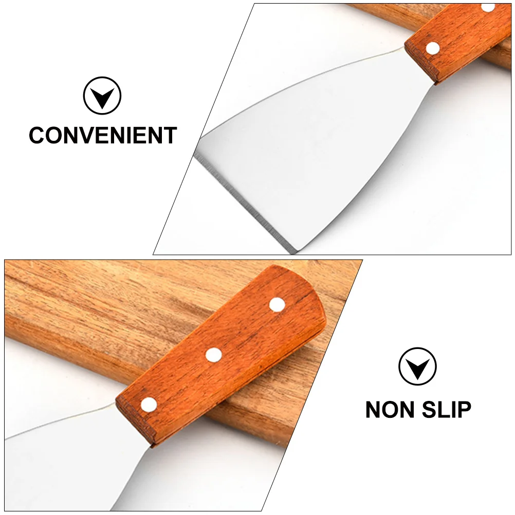 

2pcs Stainless Steel Cooking Spatula For Steak Bbq Pancake Kitchen Gadget Food Frying Shovel Portable Kitchen Tool