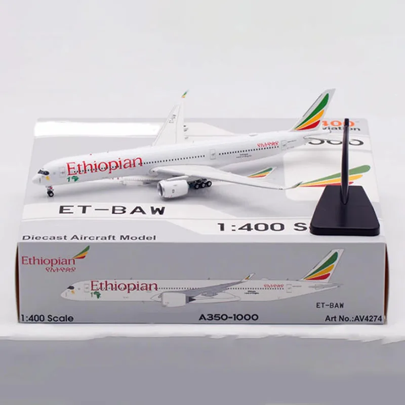 الطيران AV4274 دييكاست 1:400 مقياس الخطوط الجوية الاثيوبية A350K ET-BAW مجموعة عالية Nnd نموذج طائرة لعبة الديكور