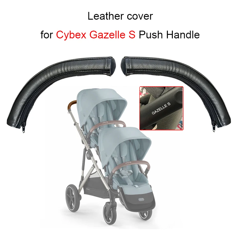 PU Leather Cover For Cybex Gazelle S Stroller Handle Buggy Push Bar Mom Handrail Protective Case DIY Baby Pushchair Accessories