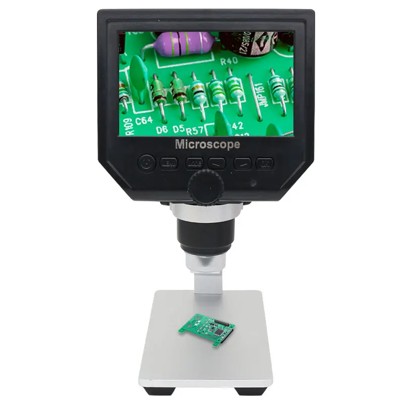 600x 3.6MP Digital Microscope Aluminum Alloy Stand 4.3 Inches HD LCD Video Soldering Microscope PCB Phone Repair Microscope