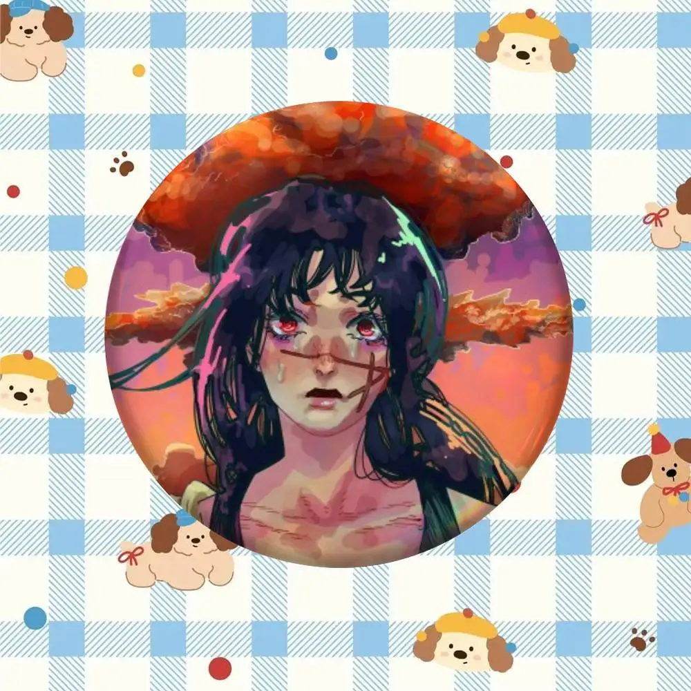 Yoru C-Chainsaw Man Anime  Badge Tinplate Meme Round Brooch for Hat Bag Creative Lapel Jewelry Accessories Gifts