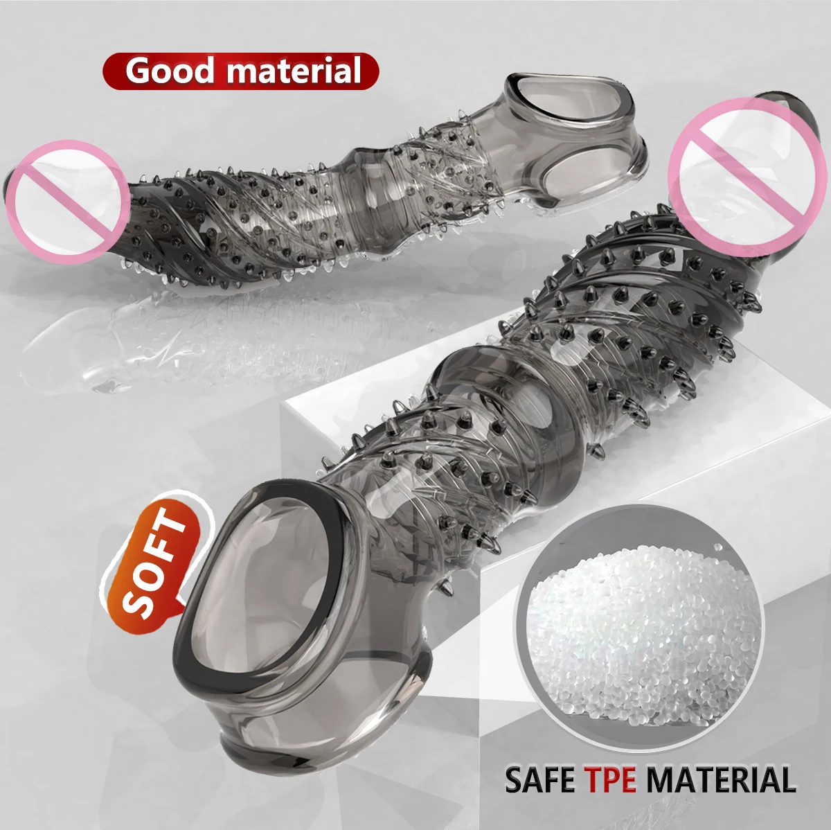 ألعاب الجنس القضيب كم خواتم الديك ل القضيب موسع الواقي الذكري قابلة لإعادة الاستخدام للذكور القضيب توسيع السلع الحميمة ألعاب جنسية سميكة #5