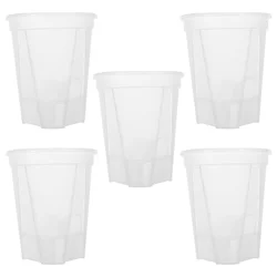 5Pcs White Self Watering Planter Automatic Flower Pot Plastic Plant Pots Garden Supplies Indoor Planters Container Vase With