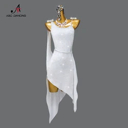 2024 White Latin Dance Dress Competition Clothes Girl Sport Party Wear Prom Costume Ladies Cabaret Line Suit Dancewear Customize