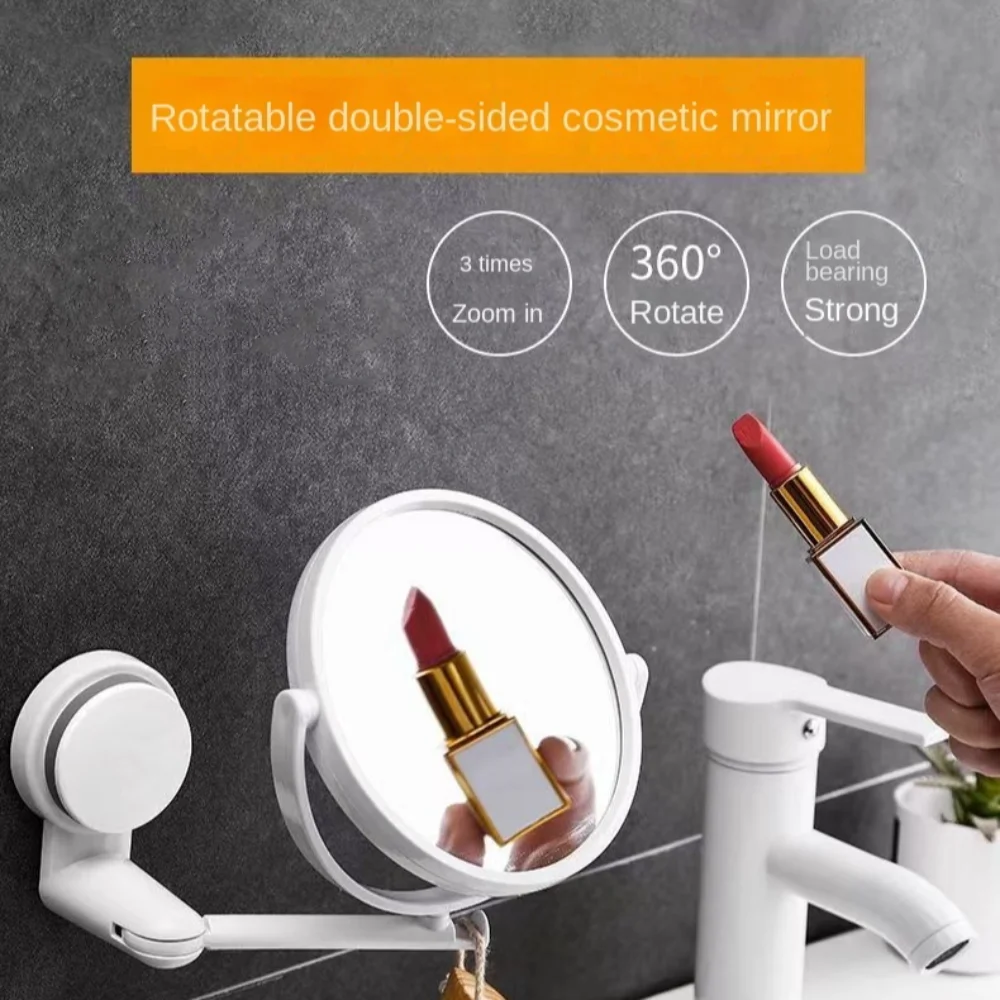 Double Side Magnifying Makeup Mirror 3X Magnifying Rotatable Dressing Table Mirror High Definition Foldable Vanity Mirror Women