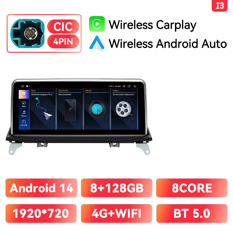 1920*720 10.25 "IPS Draadloze CarPlay Auto Multimedia Speler Voor BMW X5 E70 X6 E71 F16 2007-2014 CCC CIC Android Auto GPS 4G Wifi