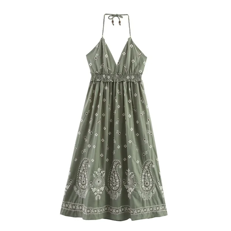  Boho Dress Women's Sundress Embroidered Dresses Elegant Party 2025 Evening Universal New Sexy Woman Womens Vintage Midi