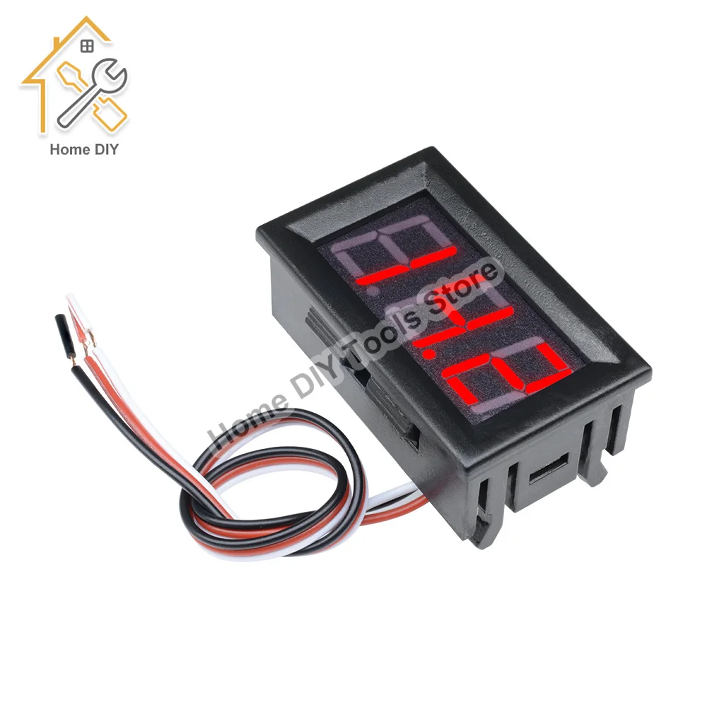 Digital Voltmeter 0.56 Inch DC 0-30V 3 Wire LED Display Voltage Meter Voltmeter Tester with Shell Red/Blue/Green For Motorcycle