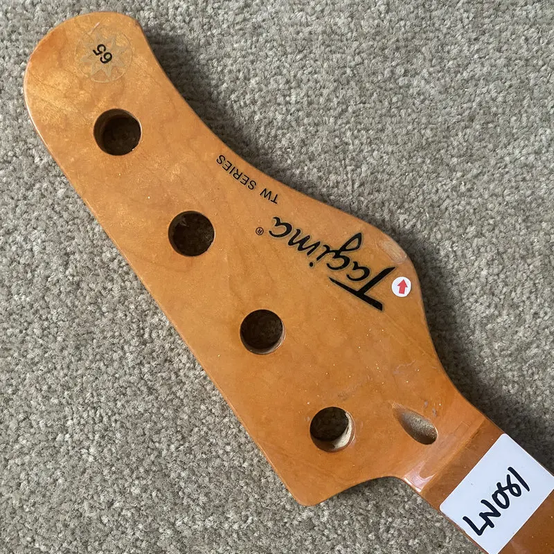 LN081 Tagima TW65 Electric Bass Semi Finishing Bass Guitar Neck with Paints Damages No Frets for DIY Replace