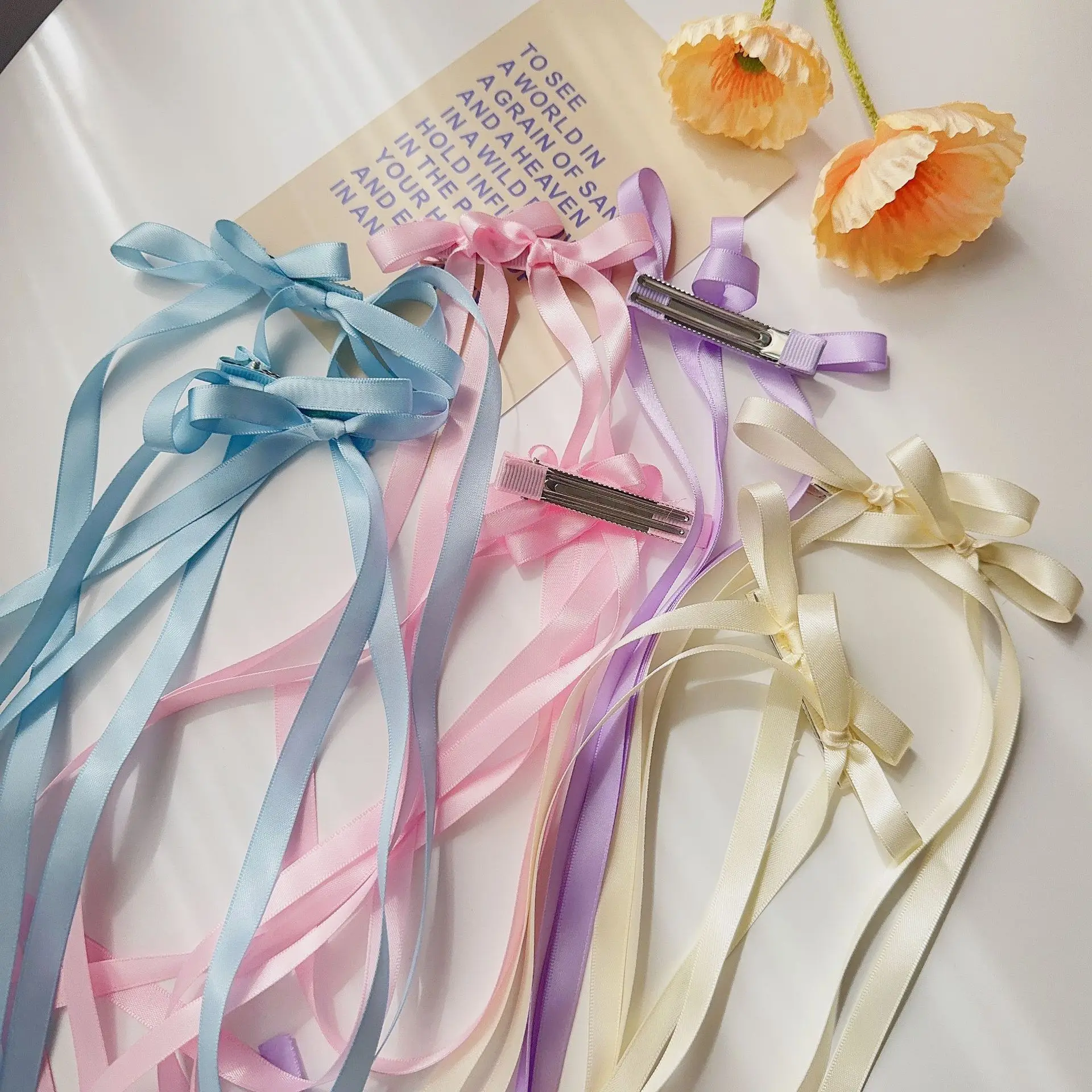 2Pcs/Set Braided Bows Hair Clips Ribbons Double Ponytails Cute Headwear Fashionable Hair Accessories