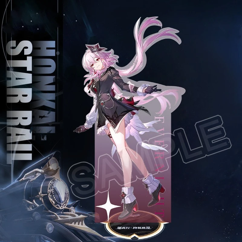 هونكاي ستار السكك الحديدية الاكريليك حامل 7 مارس من أي وقت مضى ليلة مفتاح سلسلة شارة نموذج لوحة تأثيري أنيمي لعبة هدية منضدية تمثال دبوس #3