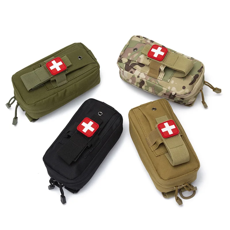 Taktische medizinische MOLLE-Tasche, Rip-Away EMT-Erste-Hilfe-Tasche, IFAK-Trauma-Set, Alltags-Überlebenstasche, inklusive Kreuz-Patch