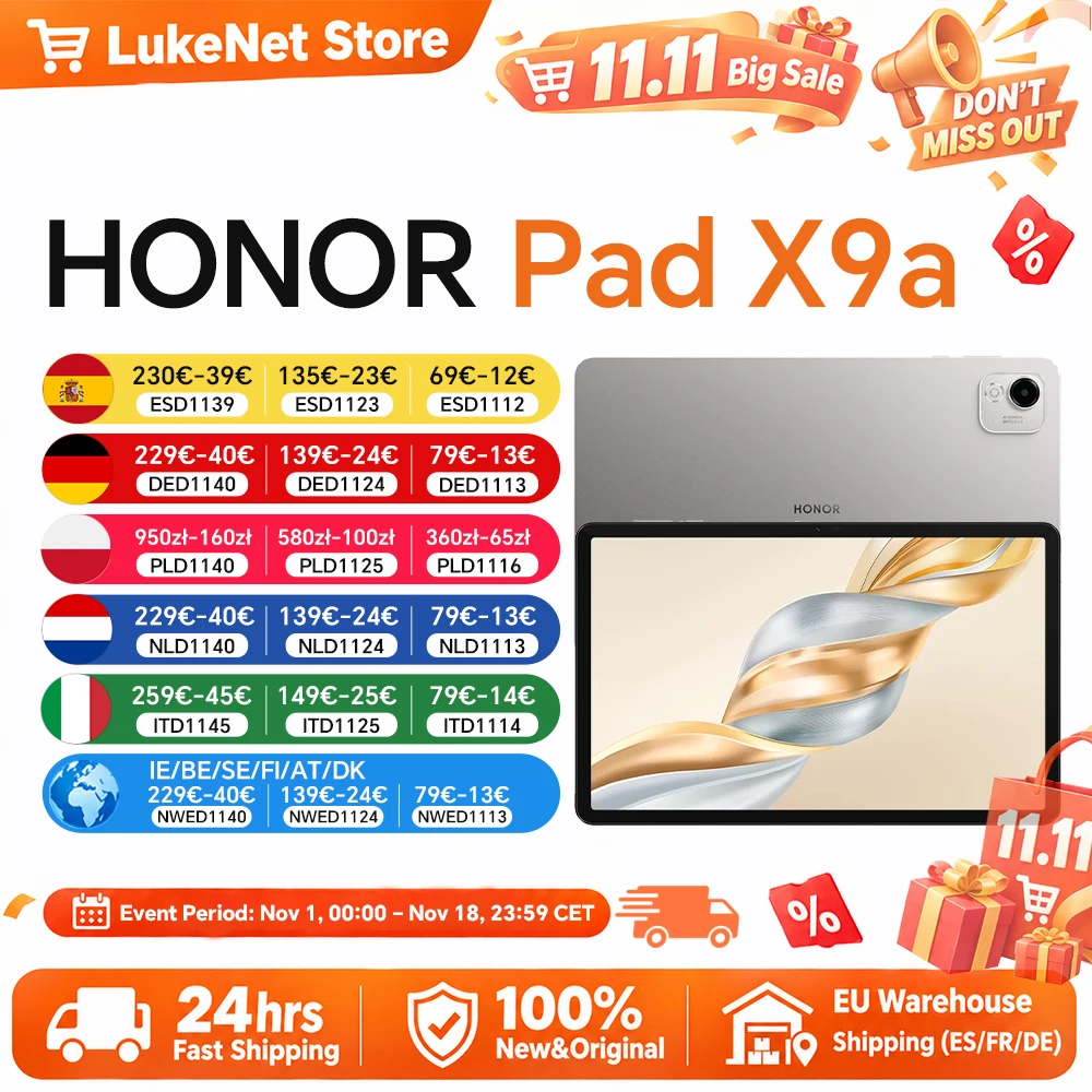 HONOR Pad X9a Qualcomm Snapdragon 685 Tablet WIFI 11,5 inch 120Hz 2.5K HONOR Fullview Disp