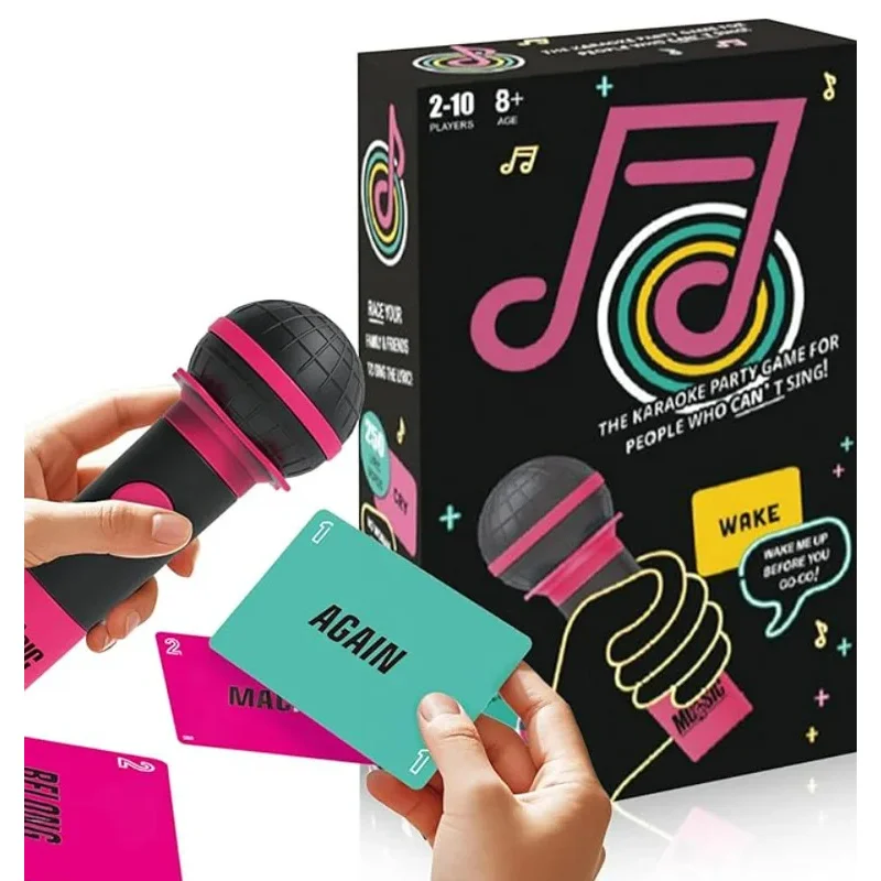 لعبة الكاريوكي العائلية المثيرة Lucky Egg 2025 - Grab the Mic Multiplayer Board Game للمطربين السيئين مع بطاقات الغنائية