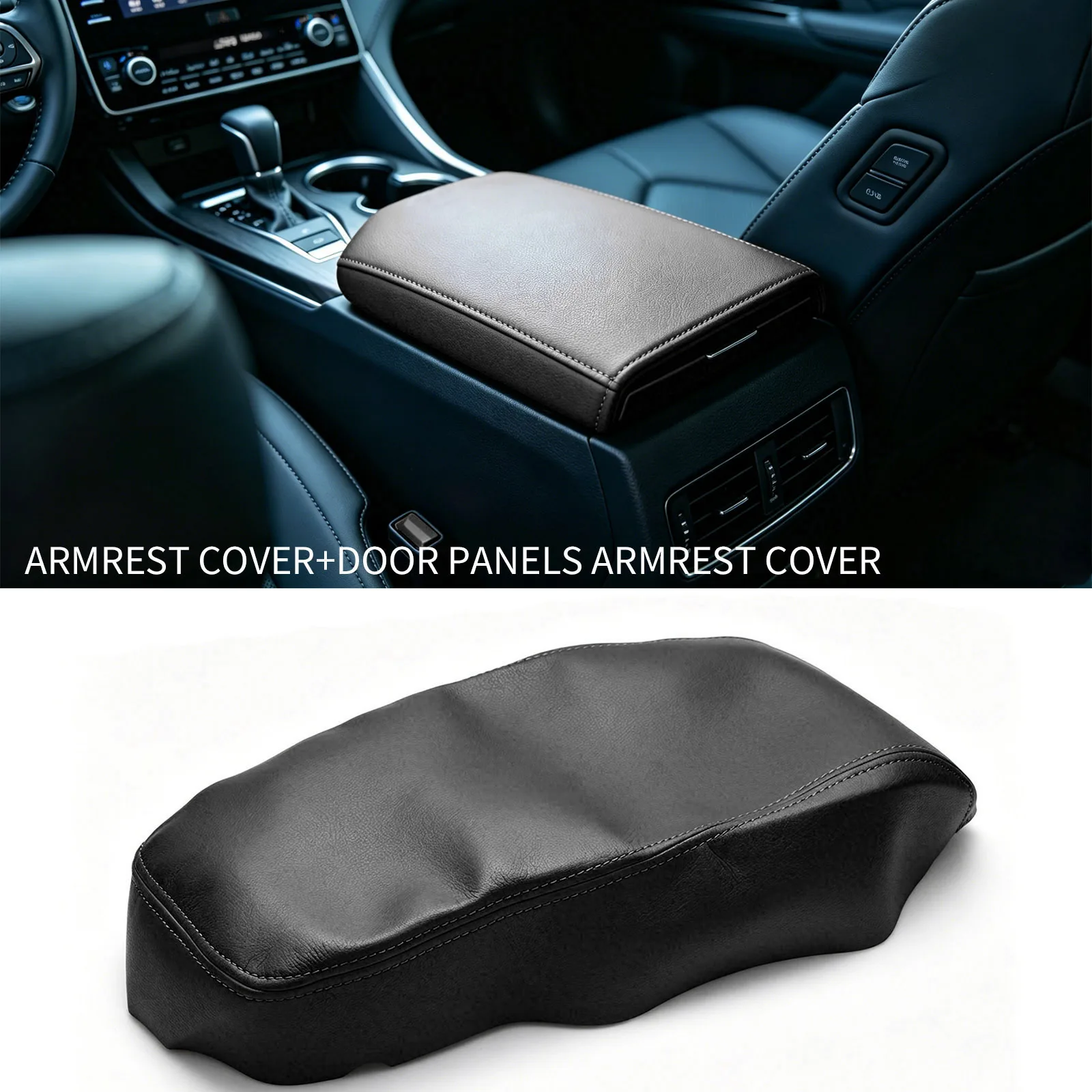1Pc Car Center Console Lid Armrest Cover Skin With Door Panels Leather Armrest Cover For Toyota Avalon Auto Accessories Replace